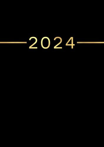 2024: Agenda 2024 Giornaliera 1 pagina per giorno 12 mesi formato grande A4, con note e cose da fare, colore nero