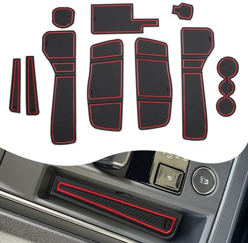 YEE PIN Für Formentor 2023 Gummimatten Kompatibel mit Cupra Formentor 2022 2023 2024 (Elektronische Automatik) Matten Formentor rutschfeste für Mittelkonsole (Rot)