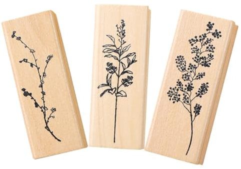 NUOBESTY 12 Stk Siegel Stempel Für Multifunktionskarten Weihnachtsstempel Gastgeschenke Pflanzenstempel Aus Holz Kleiner Kartenstempel Mond-stempel Holzdekor Kind Anlage Blumenset Hölzern
