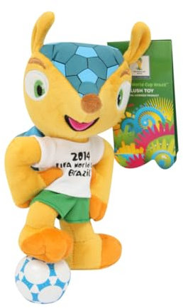 Promo-Dis Fuleco - 20 cm - Ballon sous le pied - Mascotte en peluche de la Coupe du monde de football 2014 au Brésil