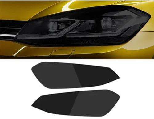 Conpert Pellicola Protettiva per Fari Auto per VW Golf 7 MK7 2012-2019, Pellicola Protettiva per fari Auto Adesivo in TPU Trasparente Nero