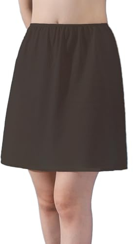 Toionmm Jupon court et doux pour femme - Effet soyeux - Antistatique - Invisible - Taille S à XXL, Noir , 60-80