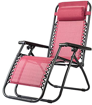 Gravity Garden Reclining, Freizeit-Strandstuhl für den Außenbereich, klappbarer Lounge-Stuhl mit quadratischem Rohr und rundem Rohr, Mittagspause, Rückenlehne, Bürostuhl – rote kleine Überraschung.