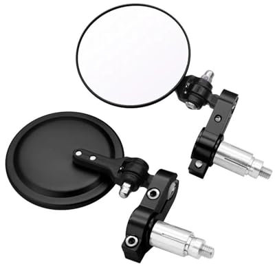 Lenkerendenspiegel Für CB650R CB 650R CB 650R 2019 2020 Motorrad-Rückspiegel Rund 7/8 Zoll Lenkerende Klappbarer Motorrad-Seitenspiegel Motorrad Rückspiegel(Schwarz)