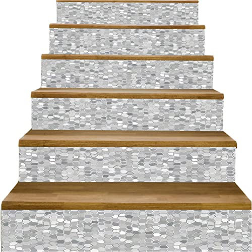 adesivi per alzate di scale, adesivi per scale 3D, Adesivi for scale autoadesivi 6 pezzi decalcomanie stacca e attacca, for gradini in legno, decalcomania artistica for interni fai da te vinile profes