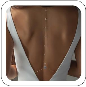 Wendalern Crystal Teardrop Body Chain Necklace Rhinestone Back-drop Necklace Sexy Beach Back Chain Gold Rhinestone Tassel Body Harness Chain Bridal Wedding Backless Dress Jewelry for Women