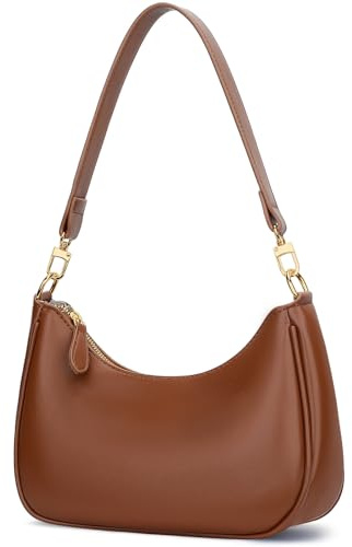 KKXIU Shoulder Bag for Women Cute Hobo and Tote Handbags Retro Clutch Underarm Purse with 2 Removable Straps (Brown)