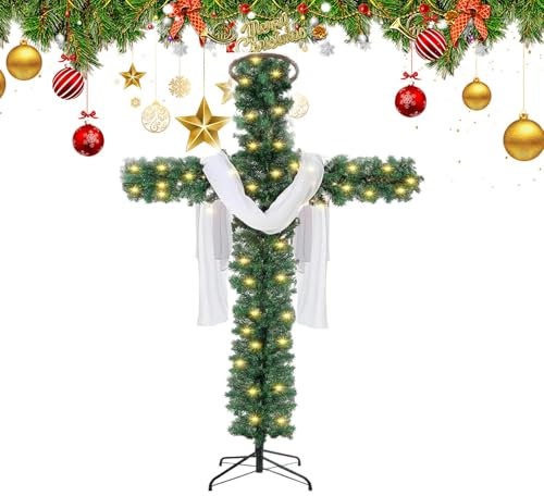 Albero di Natale pieghevole, Albero di Natale artificiale pre-illuminato, Albero di Natale con picchetto per esterni a LED, Decorazione stagionale finta per la casa, Albero di Natale scintillante con