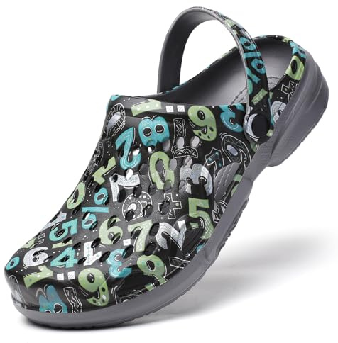 Herren Garten Clogs Slip-On Sommer Sandalen – Leichte, Bequeme Outdoor Dusche Hausschuhe Grey 47