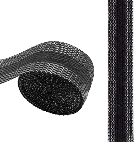 Dreamil Nastro termoadesivo, 10 m, per pantaloni, vestiti, tende (nero, 2,4 cm di larghezza)