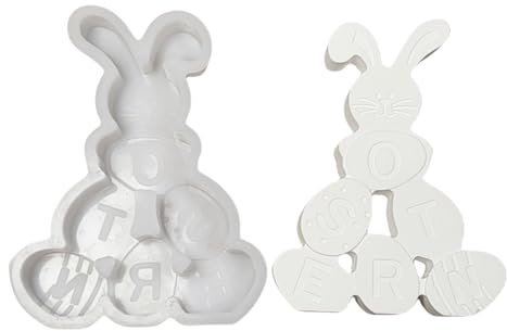 Moldes de silicona 3D con forma de conejitos para hacer jabón, cemento, yeso, moldes de silicona para manualidades hechas a mano