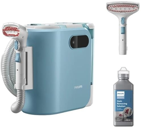 PHILIPS 3000 Series Flecken- und Polsterreiniger – Entfernt Flecken und Schmutz, Breite Bürste für große Flächen, Smart Control Display, Auto Clean, Kompakt verstaubar (XW3193/11)