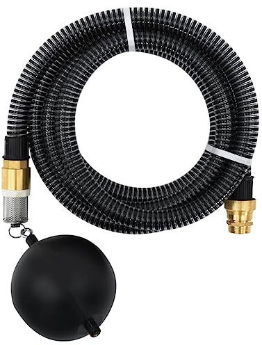 Saugschlauch mit Messinganschlüssen schwarz 2,8 cm 3 m PVC