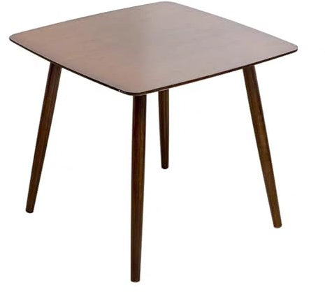 lhyangroupao Table Basse Moderne, Élégante Table à Café en Noyer, Petit Bureau de Cuisine en Bois Massif, Assemblage Facile, Surface Lisse, Design aux Coins Arrondis, pour Petits Espaces(75cm)