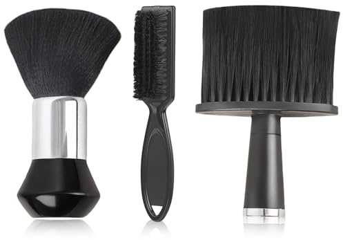 Set di 3 pennelli da parrucchiere, set di pennelli per il collo, spazzola per parrucchiere, parrucchiere, accessorio professionale per parrucchiere, pulizia dei capelli, rimozione della polvere