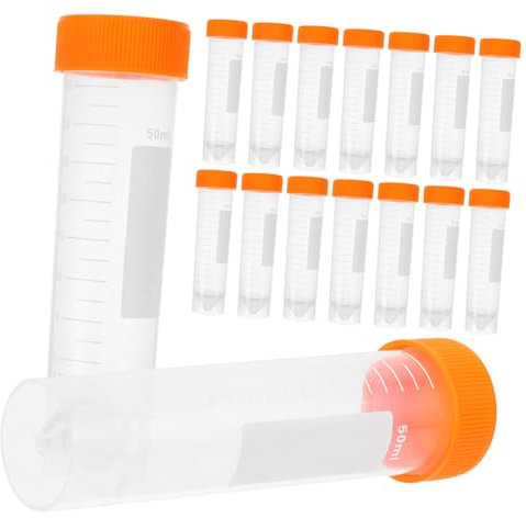 Cabilock 50pièces Tube à Centrifuger à Vis à Fond Plat Pour Laboratoire Orange Paquet