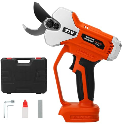 Troncarami a batteria compatibile con batteria Makita da 18 V, diametro massimo di 35 mm, interruttore di sicurezza, protezione anteriore delle mani, con luce di lavoro a LED, per rami, arbusti e