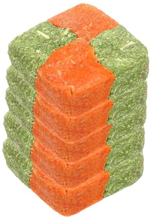 WEKADRIN 5Pcs Natural Timothy Hay Chew for Rabbits Guinea Pigs Hamsters Small Pet Snacks Molar Grinding Dental Care Alfalfa Grass Bites for Teething and Activity