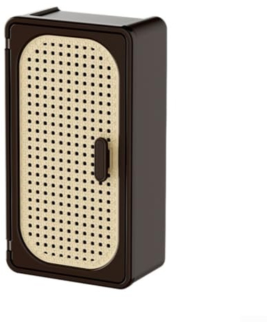 Scatola portaoggetti in rattan retrò da parete senza installazione perforata, sezioni divise per cosmetici e fazzoletti, organizer salvaspazio e decorativo