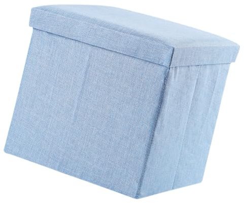 Gadpiparty Pouf Contenitore Pieghevole in Tessuto Blu Sgabello Portatile Multifunzionale con Ampio Spazio Portaoggetti Seduta Resistente e Salvaspazio per Casa Cameretta e Soggiorno