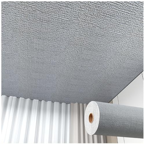 Aeovot Selbstklebende Deckenverkleidung Feuchtraum, 3mm XPE Deckenpaneele Selbstklebend Deckenplatten Styropor Wasserdicht und Feuchtigkeitsbeständig, Styroporplatten Deckenplatten(Grau,W75cmL20m)