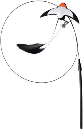 Svälj kattleksak med klocka, 80 cm kattleksak för vardagsrum, efter måltider, mental stimulering, träning, användning av kattungar