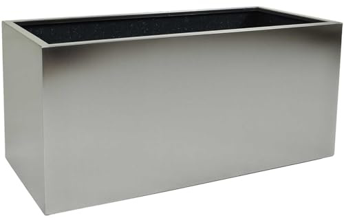 VIVANNO Pflanzkübel Blumenkübel Pflanztrog Pflanzgefäß Edelstahl Maxi - 40 x 80 x 40 cm