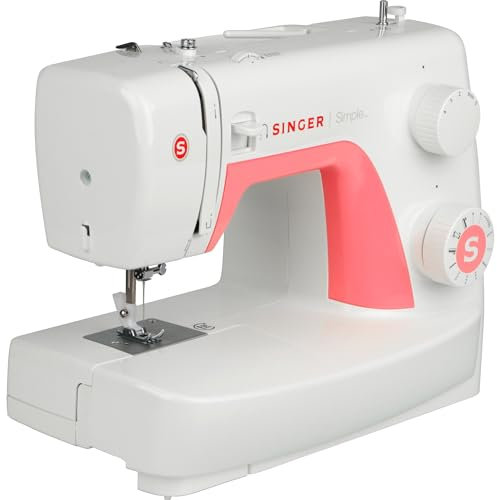 Singer Simple 3210 Freiarm-Nutzstich-Nähmaschine, weiß-rosa