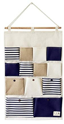 Starsglowing Wand Aufbewahrungstasche Hängnde Tasche Utensilientasche Tür Hänge Organizer 13 Fächer (Blau)