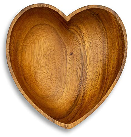 levandeo Schüssel Akazie 20x5,5cm Herz Holz Design Schale Obstschale Obstkorb Brotkorb Unikat Tischdeko