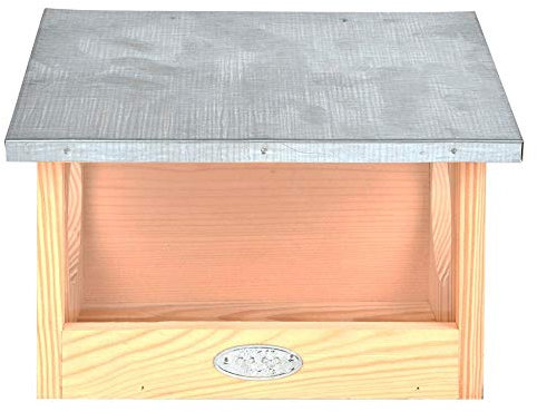 Esschert Design Eichhörnchen Futterhaus aus Kiefernholz, 25,3 x 17,6 x 18,7 cm, Nistkasten, Futterstation mit Zinkdach, witterungsbeständig