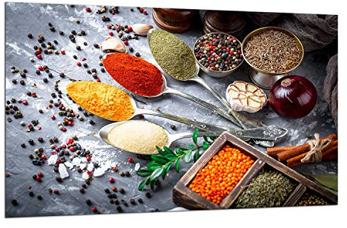 TMK ArtDeko Herdabdeckplatte 1 Teilig 80x52 cm - Spritzschutz Herdabdeckung – Herdschutz aus Sicherheitsglas – Robust, Hygienisch & Rutschfest– Schutz für Induktion, Ceran, Gas & Elektro