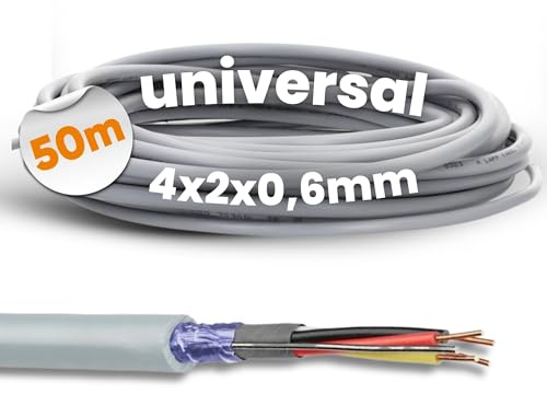 Lapp 50m Telefonkabel J-Y(ST) Y 4x2x0,6 mm Fernmeldeleitung 8 adrig | Geschirmte Telefonleitung, Klingelleitung und Klingeldraht, Alarmkabel zur festen Verlegung, 50 Meter Ring