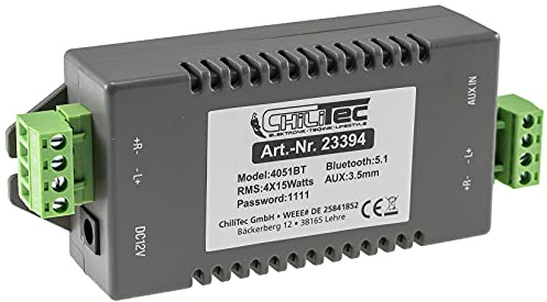 ChiliTec Bluetooth-förstärkare 4-kanals miniinstallation 12 V