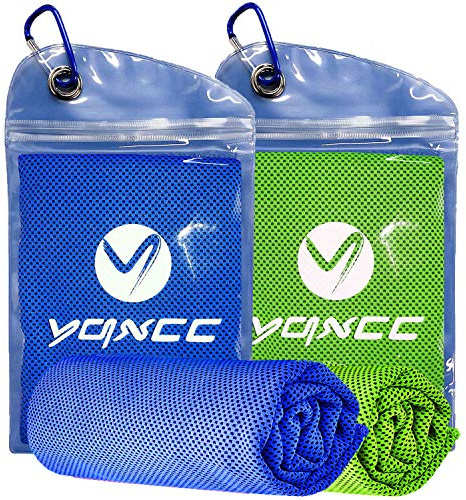 YQXCC 2 Toallas de Enfriamiento, 120 x 30 cm, Toalla de Hielo | Toalla de Microfibra, Toalla Fría Instantánea para Yoga, Golf, Gimnasio, Deportes, Camping, Running, Fitness y Aire Libre
