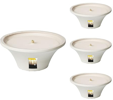 Juego de 4 cuencos de llama de jengibre y citronela para exteriores, velas de terracota, para tu jardín, juego de 4 unidades, menos picaduras por mosquitos, tiempo de combustión de 9 horas, 18 x 18 x
