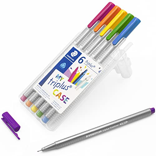 STAEDTLER 334 Triplus Fineliner Superfine Point pennor - 0,3 mm - plånbok med 6 (tropisk)