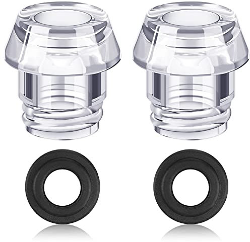 Eaasty Coffee Percolator Knob Plastic Replacement Top with Washer Rings Compatible with Farberware Transparent Coffee Percolator Top Replacement(2 Sets)
