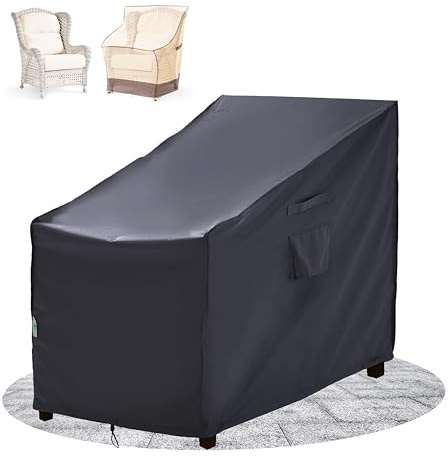 F&J Outdoors Garden Chair Covers Waterproof 89x99x66/91cm Weatherproof | Heavy Duty UV Resistant Deep Seat Lounge Rocking Adirondack Chair Cover Suitable for winter & Summer Stain Protection