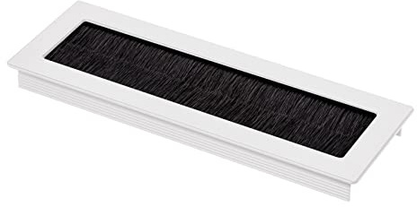 SOTECH 2 x Kabeldurchlass Toledo aus Alu weiß eloxiert 200 x 70 mm | Einbaumaß: 190 x 62 x 15,3 mm Kabeldurchführung
