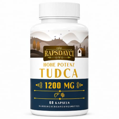 TUDCA de alta dosis (1200 mg por porción), 60 cápsulas – sales biliares de ácido tauroursodesoxicólico, suplemento alimenticio para el hígado | sin OMG, sin gluten