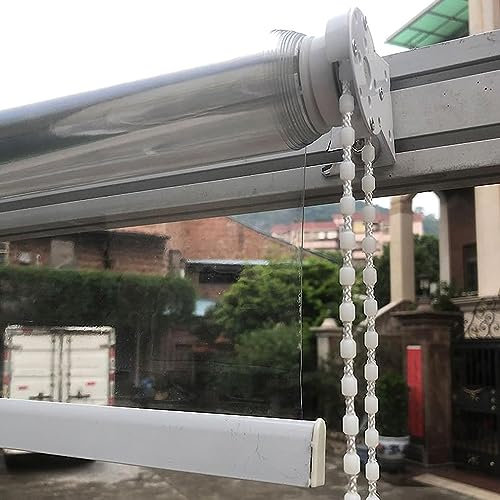 SANJIAOJIA Transparente wasserdichte PVC Rollläden,Durchsichtige Rollos Für Außenbereich,Transparente Wasserdichtes Roll-Up-Rollo Für Garten,Terrasse,Regenschutz Vorhang,Breite x Höhe (150x220cm)