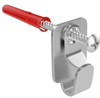 Heavy Duty Steel Safety Picture Frame/Mirror/Canvas Hooks with Screws and Plugs for Solid Wall (Pack of, 2)