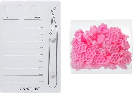 ANNAFRIS Eyelash Extension Pallet 7-15mm Lash Holder Acrylic Pallet Magnetic Suction for Tweezers Scale Plate 100Pcs Glue Cups Lash Extension Tool(Lash Holder-WHITE)