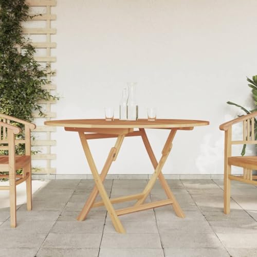 Camerina Gartentisch Klappbar Ø 120x75 cm Gartentische Balkon Tisch Gartentisch Wetterfest Klappbarer Balkontisch Massivholz Teak