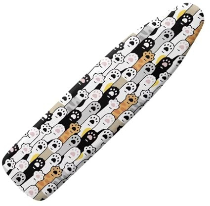 Poceacles Tisch-Bügelbrettbezug und Polster mit Katzen- und Hundemotiv, Standard (passend für große Bretter 38,1 x 137,2 cm), Bügelbrettschutz, waschbares Bügelbrettzubehör