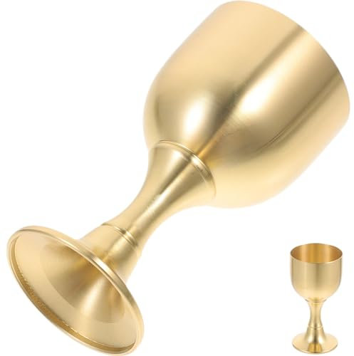Amosfun Vintage Messing Sakramentskelch, Gold, 1 Stück für Tempel