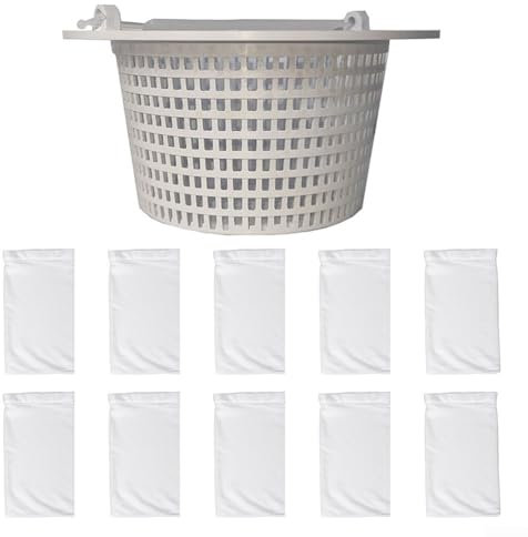 SPORTARC Pool Skimmer Basket Maintain a Pristine Pool with Skimmer Basket and 10 Pool Skimmer Socks