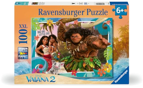 Ravensburger Puzzle Disney Vaiana 2 Aufbruch in Neue Welten - 100 XXL Teile | 100 XXL Teile Disney Vaiana 2 Puzzle, Kinderpuzzle ab 6 Jahre, Ravensburger Qualität