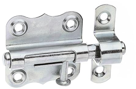Alberts 841645 Perno Grendel, con pomo y sin muelle, galvanizado, pasivado con capa gruesa, placa 47 x 46 mm, perno Ø 9 mm, Juego de 12